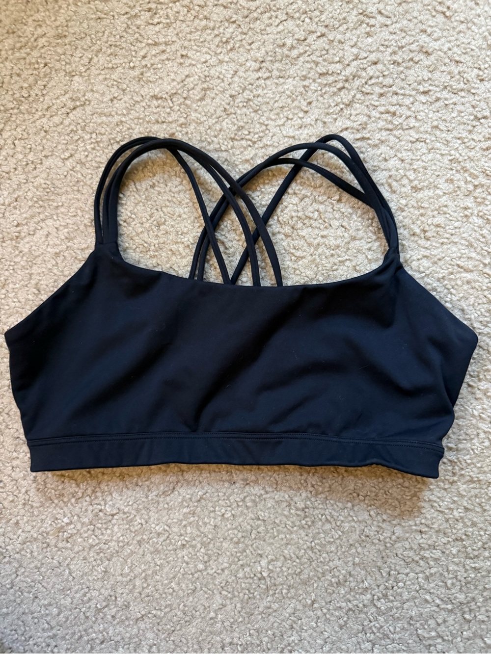 GAP GapFit Eclipse Strappy Racerback Sports Bra Sz M Black Fitness